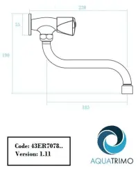 AquaTrimo Elgar seinäasennettava vesihana tähtikahvalla kylmälle vedelle ja pitkällä juoksuputkella, kromi 43ER7078CM