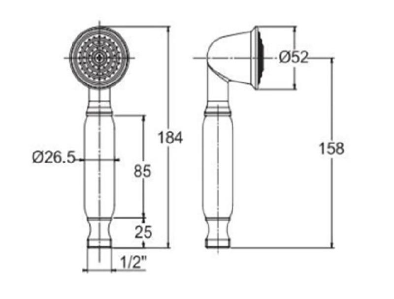 PB klassinen ruostumattomasta teräksestä valmistettu käsisuihku valkoisella kahvalla 1208957105