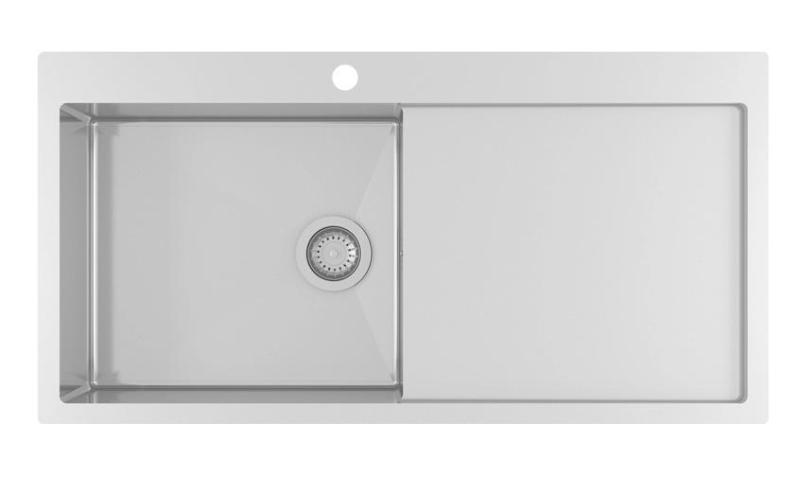 Ausmann Oder Blue grote roestvrijstalen spoelbak 100x51cm voor vlak- en opbouw met afdruipgedeelte 1208957124