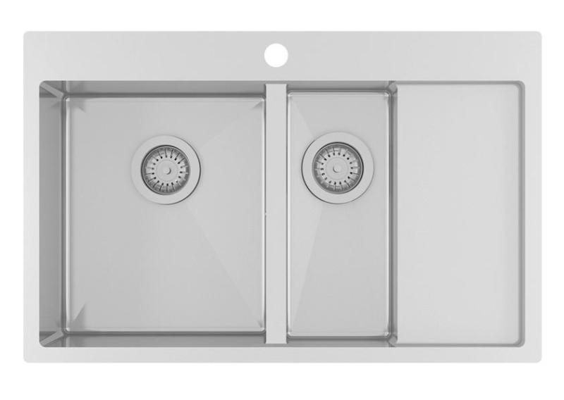 Ausmann Oder Blue 1,5 ruostumaton teräs pesuallas 78x50cm taso- ja päälliasennus kuivausosalla 1208957126