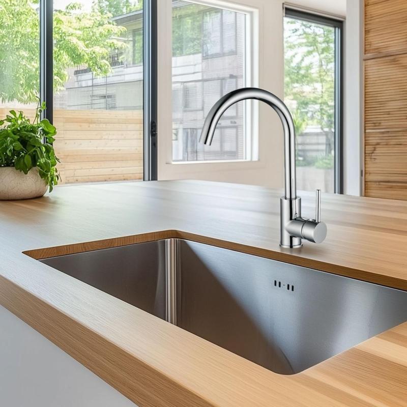 Ausmann Petra keittiöhana kääntyvällä juoksuputkella, kromi, kokonaan metallia, 1208957156