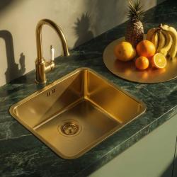 Aquadesign Oxford gold PVD stainless steel sink 40x35cm undermount 1208957203