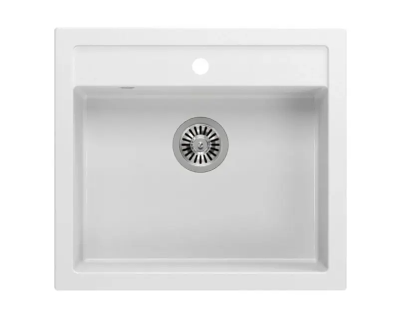 Quadri Farmhouse maalaistyylinen väli- tai päälleasennettava graniittiallas matta valkoinen 595x540mm 1208957209