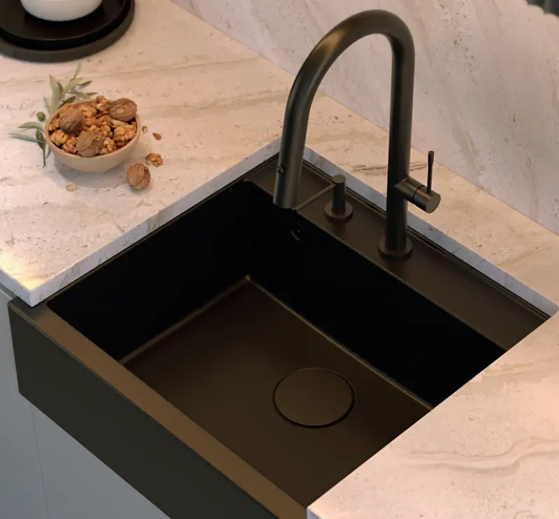 Quadri Swindon Luxe Upotettava Saippua-annostelija mattamusta ylhäältä täytettävä 1208957213