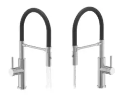 Quadri Chester keukenkraan met flexibele uitloop en douche met 2 straalsoorten RVS 1208957226