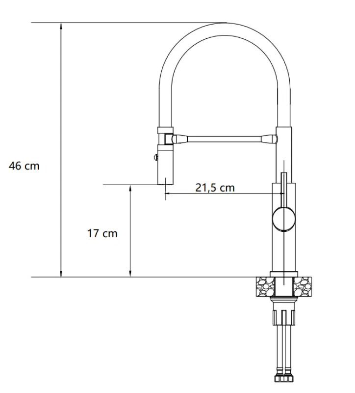Quadri Chester keukenkraan met flexibele uitloop en douche met 2 straalsoorten RVS 1208957226