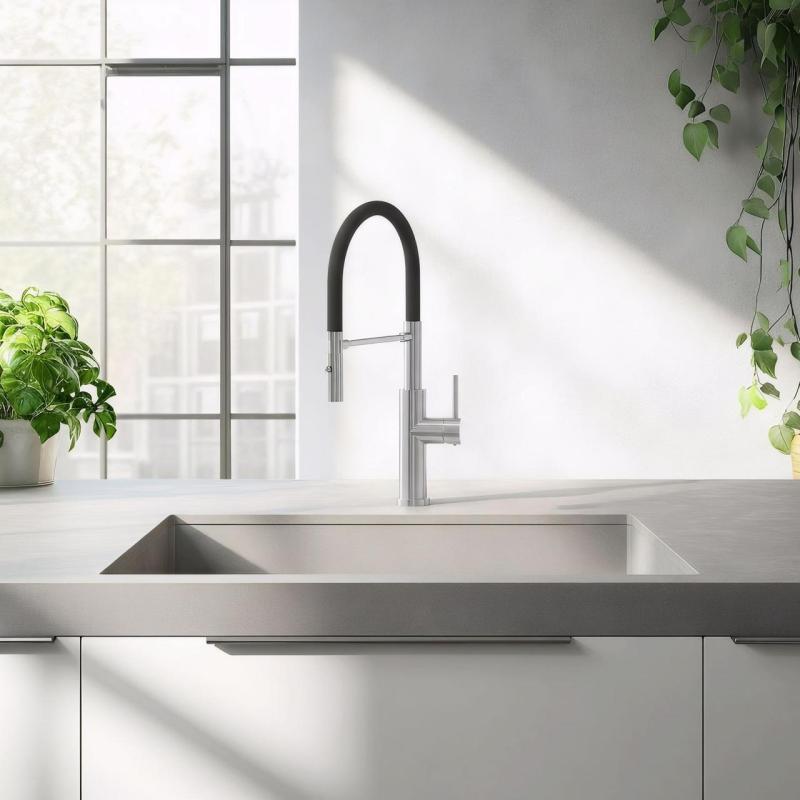 Quadri Chester keukenkraan met flexibele uitloop en douche met 2 straalsoorten RVS 1208957226