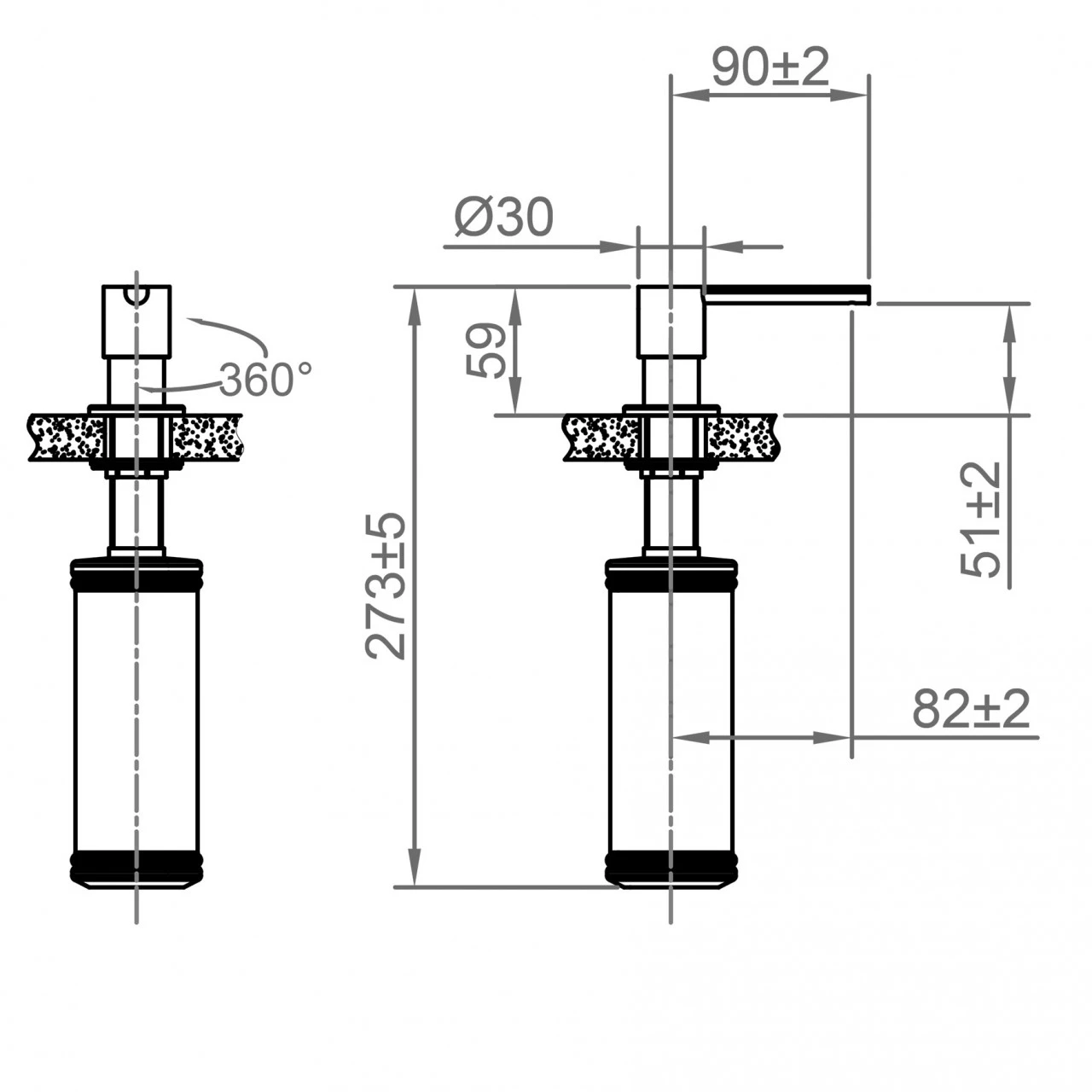 CARESSI inbouw zeepdispenser voor in het aanrechtblad pvd gun metal CA203GM

CARESSI sisäänrakennettu saippua-annostelija keittiötasolle pvd gun metal CA203GM - Productafbeelding 3