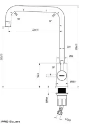 Lorreine Pro Square Gun Metal keittiöhana kääntyvällä juoksuputkella 1208957316