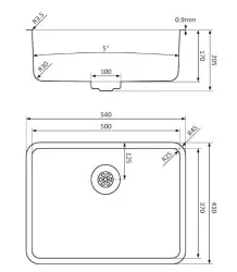 Lorreine Pro ruostumaton teräs pesuallas 50 cm tasoalainen, upotettu ja päälle asennettava 1208957321
