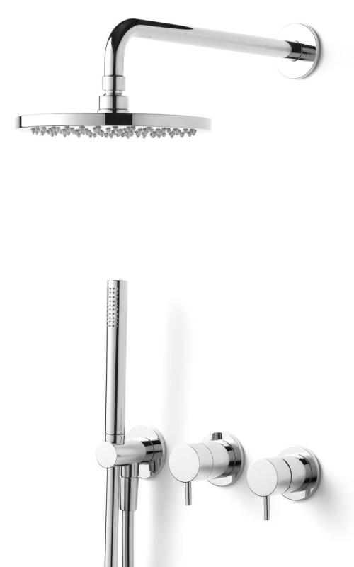 Waterevolution Flow upotettava suihkusetti, kromi, termostaattisella sadesuihkulla ja käsisuihkulla 1208957343