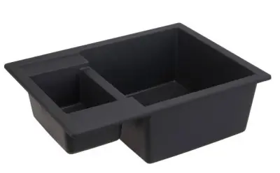 GraniteMy Smart extra matala 1,5 graniitti pintakiinnitettävä musta pesuallas 58x44cm 1208957355