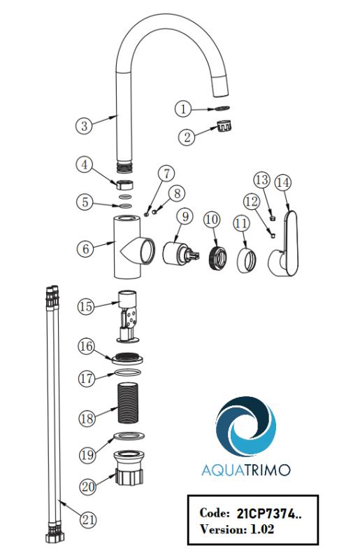AquaTrimo Chopin single lever kitchen mixer matt black 21CP7374SW