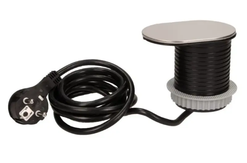 Indux Slide sisäänrakennettu keittiön pistorasia työtasossa, jossa on USB C ja pistorasia, väri ruostumaton teräs 1208957391