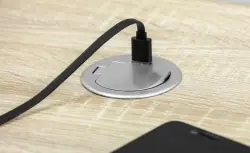 Indux Cover upotettu maadoitettu keittiöpistorasia työtasoon USB:llä ja pistorasialla, hopea väri 1208957393