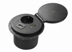 Indux Cover uppoasennettu maadoitettu musta keittiön pistorasia työtasoon vaihdettavilla liitännöillä 12089573956