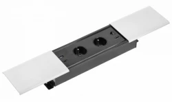Indux Slide max upotettava keittiön pistorasia maadoituksella työtasossa, USB-A, HDMI, RJ45 ja USB-C väri mattavalkoinen 1208957440