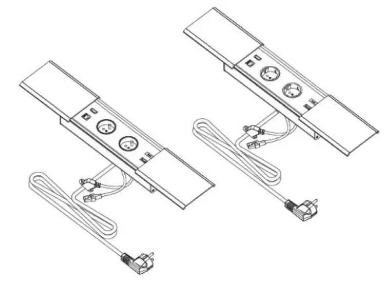 Indux Slide max built-in kitchen socket for worktop pin earthing with USB-A, HDMI, RJ45 and USB-C matte white 1208957440