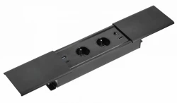 Indux Slide max upotettava keittiön pistorasia maadoituksella työtasossa, jossa USB-A, HDMI, RJ45 ja USB-C, väri mattamusta 1208957441