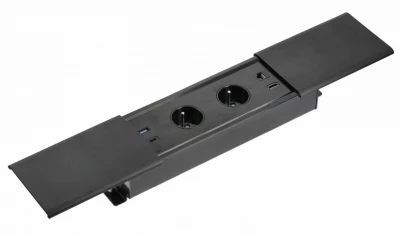 Indux Slide max upotettava keittiön pistorasia maadoituksella työtasossa, jossa USB-A, HDMI, RJ45 ja USB-C, väri mattamusta 1208957441