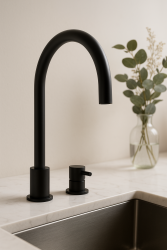 Waterevolution Flow 2-reikäinen keittiöhana mattamusta T151PR
