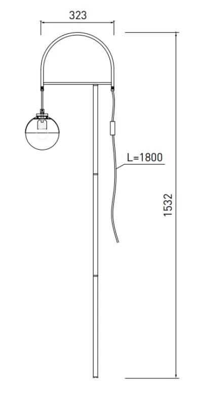 Decor Abies Brass/Gold Floor Lamp with black marble base 7573