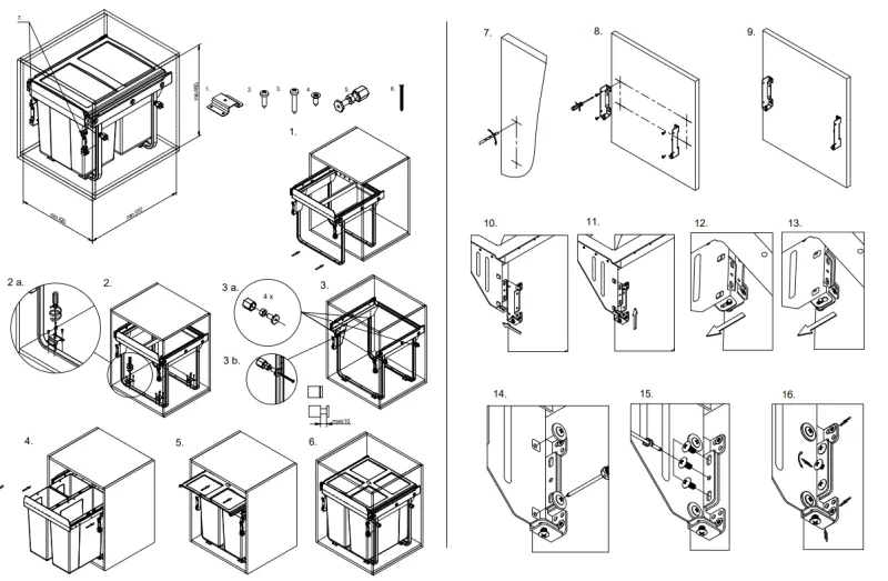 Garbi Carrier C-45-2-H built-in waste system with its own rails and 2 waste bins 2 x 20 litres 1208957466