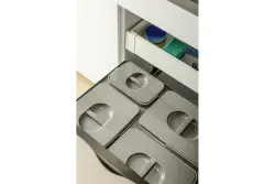 Garbi Basket B-60-4-H afvalscheidingssysteem voor lade van 60cm inclusief houder en 4 afvalbakken 1208957472