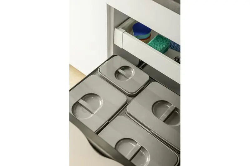 Garbi Basket B-60-4-H waste sorting system for drawer 60cm incl. holder and 4 waste bins 1208957472