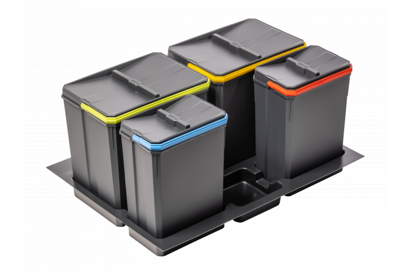 Garbi Basket B-70-4 waste sorting system for drawer 70cm incl. holder and 4 waste bins 1208957476