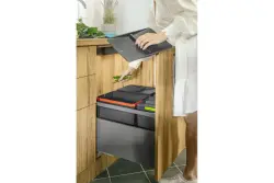 Garbi Basket B-80-4-G afvalscheidingssysteem voor lade van 80 cm inclusief houder en 4 x 15 liter afvalbakken 1208957478
