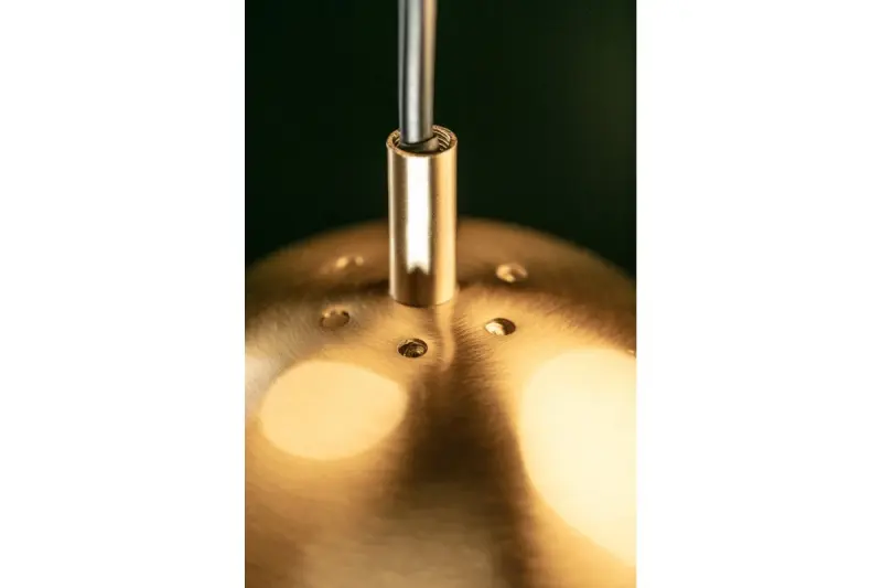 Decor Abies messinkinen kultainen moderni riippuvalaisin pyöreällä metallivarjostimella 7597