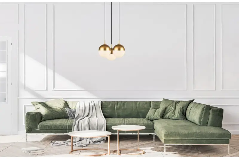 Decor Abies messinkinen kultainen moderni riippuvalaisin pyöreällä metallivarjostimella 7597