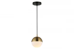 Decor Abies messinki kultainen riippuvalaisin, jossa on metallinen pyöreä kattokupu 3558