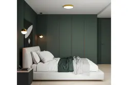 Decor Abies messinki kultainen riippuvalaisin, jossa on metallinen pyöreä kattokupu 3558