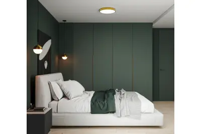 Decor Abies messinki kultainen riippuvalaisin, jossa on metallinen pyöreä kattokupu 3558