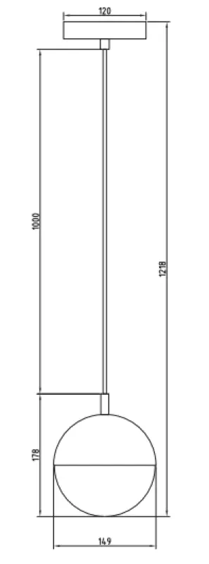 Decor Abies Brass Gold Pendant lamp with metal round canopy 3558