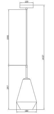 Décor Lime 397 mm korkea moderni meripihkanvärinen riippuvalaisin 7900