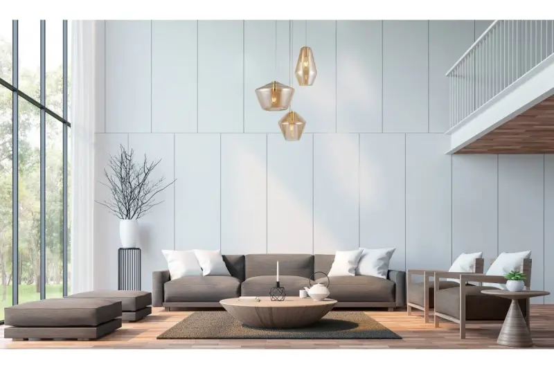 Decor Lime 1467 mm high modern gold pendant lamp with 3 light sources 7983