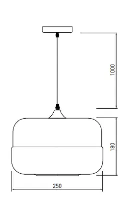 Decor Lender moderni riippuvalaisin metallista ja lasista leveys 250 mm 8433