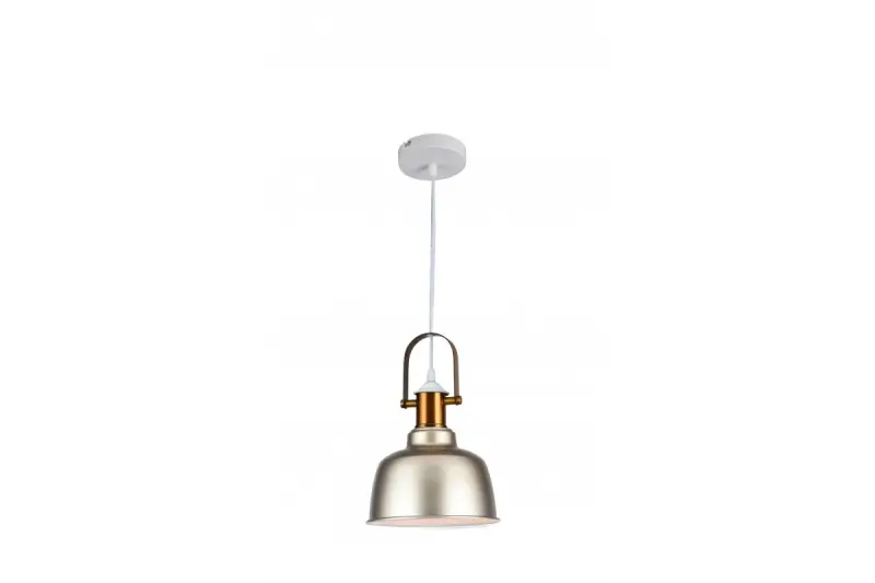 Decoreer Zenit metalen koepelvormige beige hanglamp met metallic afwerking 4871