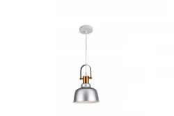 Decoreer Zenit metalen koepelvormige grijze hanglamp met metallic afwerking 4895