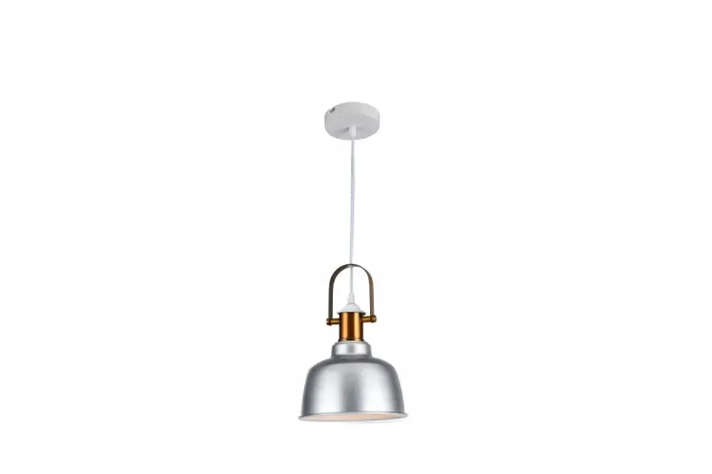 Decor Zenit pendant lamp with grey metal dome and metallic finish 4895
