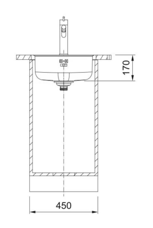 Franke Rondo ROX 210.38 pyöreä ruostumattomasta teräksestä valmistettu pesuallas 43,9 cm huullettu upotus 127.0688.778