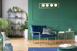 Decor Avelin kattovalaisin, jossa on kultainen suorakaiteen muotoinen kehys, leveys 80 cm 2287
