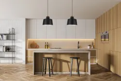 Decor Margus matta musta metallinen riippuvalaisin, jossa on puinen lisäosa 2911