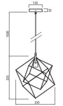Decoreer Rosa gouden geometrische hanglamp bestaande uit 2 messing kubussen 3376 - Productafbeelding 4