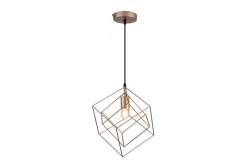 Decoreer Rosa gouden geometrische hanglamp bestaande uit 2 messing kubussen 3376