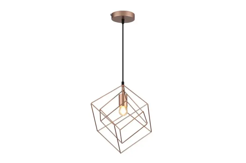 Decoreer Rosa gouden geometrische hanglamp bestaande uit 2 messing kubussen 3376
