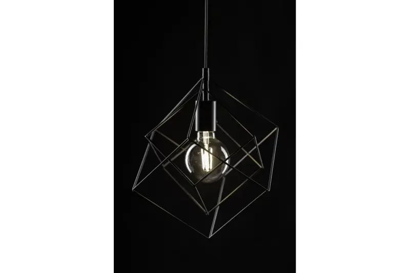 Decor Rosa geometric black pendant lamp composed of 2 black cubes 3437